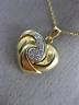 ESTATE .38CT DIAMOND 14KT YELLOW GOLD CLASSIC 3D SWIRL PUFF HEART PENDANT #322