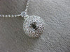 ESTATE .55CT DIAMOND 14KT WHITE GOLD 3D CLASSIC DOUBLE HALO SEMI MOUNT NECKLACE