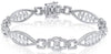 WIDE 3.26CT ROUND MARQUISE & BAGUETTE DIAMOND 14KT WHITE GOLD 3D TENNIS BRACELET