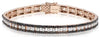 5.90CT WHITE & BLACK DIAMOND 14K ROSE GOLD THREE ROW CLASSIC FUN TENNIS BRACELET
