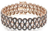 LARGE 10.60CT WHITE & BLACK DIAMOND 18KT ROSE GOLD 3D MULTI ROW TENNIS BRACELET