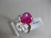 ANTIQUE 3.62CT AAA PEAR SHAPE CABOCHON RUBY 18K WHITE GOLD HEART ENGAGEMENT RING