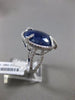 ESTATE 14.82CT DIAMOND & EXTRA FACET SAPPHIRE 18KT WHITE GOLD 3D CIRCULAR RING