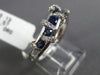 ESTATE .70CT DIAMOND & AAA SAPPHIRE 14KT WHITE GOLD 3D SEMI ETERNITY SNAKE RING