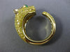 LARGE 2.59CT FANCY YELLOW DIAMOND & AAA EMERALD 18K YELLOW GOLD HAPPY TIGER RING