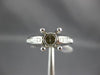 ESTATE .72CT ROUND & BAGUETTE CUT DIAMOND PLATINUM 3D SEMI MOUNT ENGAGEMENT RING