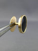 ESTATE ONYX 14KT YELLOW GOLD CLASSIC HANDCRAFTED OVAL MILGRAIN CUFF LINKS #26423