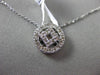 ESTATE .34CT DIAMOND 18KT WHITE GOLD CIRCLE AND SQUARE FILIGREE FLOATING PENDANT