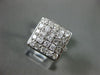 ESTATE LARGE 1.30CT ROUND DIAMOND 14KT WHITE GOLD 3D CLUSTER SQUARE FUN RING