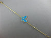 ESTATE LARGE .08CT DIAMOND & AAA TURQUOISE 18KT ROSE GOLD 3D BUTTERFLY BRACELET
