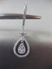 ESTATE .83CT DIAMOND 18KT WHITE GOLD 3D HALO PEAR SHAPE DROP HANGING EARRINGS