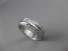 ANTIQUE 14K WHITE GOLD 3D HANDCRAFTED FILIGREE ETERNITY WEDDING BAND RING #18955