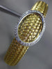 ESTATE LARGE .40CT DIAMOND 14K WHITE & YELLOW GOLD 3D WOVEN OVAL BANGLE BRACELET