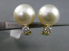ESTATE LARGE .40CT DIAMOND 18KT GOLD 3D SOUTH SEA PEARL CLASSIC CLIP ON EARRINGS