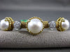 LARGE .55CT DIAMOND & AAA SOUTH SEA PEARL 18K TWO TONE GOLD 3D BANGLE BRACELET