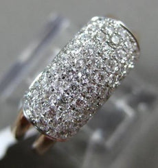 ESTATE WIDE .54CT DIAMOND 18KT 2 TONE GOLD CLASSIC PAVE WEDDING ANNIVERSARY RING