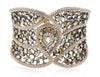 EXTRA LARGE 27.22CT MULTI COLOR DIAMOND 18KT ROSE & BLACK GOLD BANGLE BRACELET