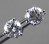 ESTATE LARGE 1.02CT DIAMOND 14KT WHITE GOLD 3D CLASSIC STUD EARRINGS #24088