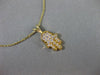 ESTATE .22CT DIAMOND 14KT YELLOW GOLD CHAMSA HAND OF GOD FLOATING PENDANT #24835