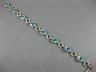 ESTATE WIDE & LONG 8.25CT DIAMOND & AAA BLUE TOPAZ 14K YELLOW GOLD OVAL BRACELET