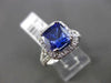 ESTATE 3.55CT DIAMOND & TANZANITE 18KT WHITE GOLD 3D SQUARE HALO ENGAGEMENT RING