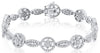 ESTATE LARGE 4.65CT DIAMOND 14KT WHITE GOLD 3D MULTI FLOWER FUN TENNIS BRACELET