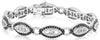 WIDE 3.60CT WHITE & BLACK DIAMOND 14KT WHITE GOLD MARQUISE SHAPE TENNIS BRACELET