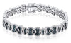 LARGE 5.34CT WHITE & BLUE DIAMOND 14KT WHITE GOLD MULTI HEART BUTTERFLY BRACELET