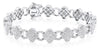 LARGE 3.40CT DIAMOND 14KT WHITE GOLD 4 LEAF CLOVER MULTI FLOWER TENNIS BRACELET