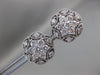 ESTATE 1CT DIAMOND 14K WHITE GOLD CLASSIC MARQUISE CLUSTER FLOWER STUD EARRINGS