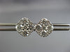 ESTATE LARGE 1.49CT DIAMOND 18KT WHITE GOLD CLUSTER OCTAGON FLOWER STUD EARRINGS