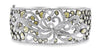 EXTRA LARGE 24.70CT MULTI COLOR DIAMOND 18KT WHITE & BLACK GOLD BANGLE BRACELET
