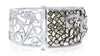 EXTRA LARGE 24.70CT MULTI COLOR DIAMOND 18KT WHITE & BLACK GOLD BANGLE BRACELET