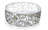 EXTRA LARGE 24.70CT MULTI COLOR DIAMOND 18KT WHITE & BLACK GOLD BANGLE BRACELET