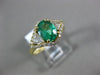 ESTATE 1.42CT DIAMOND & AAA EMERALD 14KT YELLOW GOLD 3D FLOWER ENGAGEMENT RING