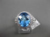 ESTATE 3.53CTW DIAMOND & AAA EXTRA FACET BLUE TOPAZ 14KT WHITE GOLD OVAL RING