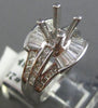 ESTATE WIDE .85CT DIAMOND 18KT WHITE GOLD 3D SEMI MOUNT ENGAGEMENT RING #2871
