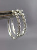 ESTATE .17CT DIAMOND 14KT WHITE GOLD 3D CLASSIC SHARE PRONG HUGGIE HOOP EARRINGS
