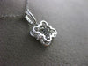 ESTATE .29CT DIAMOND 14KT WHITE GOLD 3D SQUARE HALO FLOWER FLOATING PENDANT