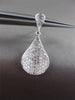 ESTATE LARGE .74CT ROUND DIAMOND 14K WHITE GOLD 3D PEAR FLOATING DROP EARRINGS