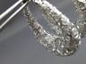ESTATE LARGE & WIDE .50CT DIAMOND 14KT WHITE GOLD FILIGREE HOOP HANGING EARRINGS