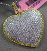 ESTATE LARGE 1.03CT FANCY YELLOW DIAMOND 18K 2 TONE GOLD PAVE HEART LOVE PENDANT