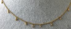 ESTATE .09CT DIAMOND 18KT ROSE GOLD 3D CHANDELIER BY THE YARD FLOATING NECKLACE