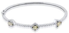 1.27CT WHITE & FANCY YELLOW DIAMOND 18KT WHITE GOLD MULTI SHAPE BANGLE BRACELET
