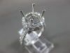 ESTATE LARGE 1.37CT ROUND DIAMOND 18KT WHITE GOLD 3D SEMI MOUNT ENGAGEMENT RING