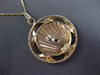 ANTIQUE LARGE 18KT WHITE & YELLOW GOLD EXOTIC FLOATING PENDANT & CHAIN #24281