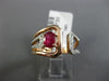 ESTATE WIDE .98CT ROUND DIAMOND & AAA RUBY 14KT ROSE GOLD 3D TAPER BELT FUN RING