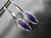 ESTATE 1.31CT DIAMOND & AAA AMETHYST 14KT WHITE GOLD TRAPEZOID HANGING EARRINGS