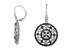ESTATE 2.20CT WHITE & BLACK DIAMOND 14KT WHITE GOLD 3D HEART HANGING EARRINGS