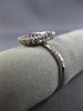 ESTATE WIDE .37CT DIAMOND & AAA RUBY 14KT WHITE GOLD 3D PAVE SEMI ETERNITY RING